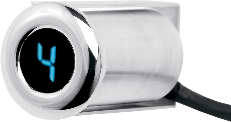 Dakota Digital - Auto Programming Gear Indicator - Fairing Flush Mount - Chrome - Blue Display - Auto Programming Gear Indicator - PGR-1000-F