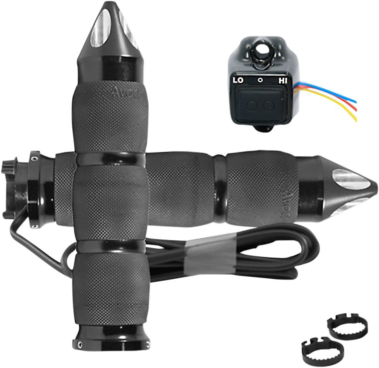 Avon Grips - Grips - Heated - Air Cushion - Spike - Metric - Black - Heated Grips - MT-AIR-90-A-S-H