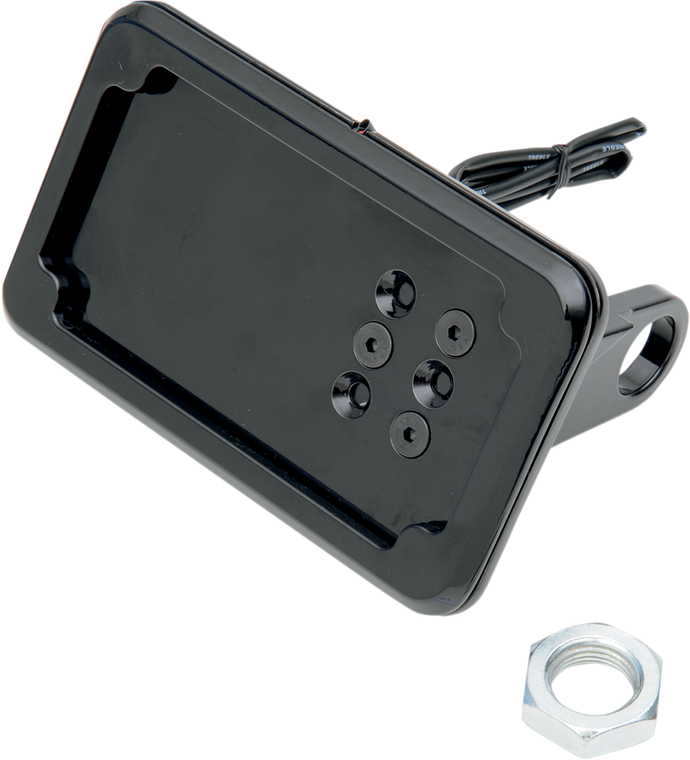 Cycle Visions - Horizontal License Plate Mount with Light - '08-'17 ST - Black - In-Close License Plate Holder - CV-4607BLH