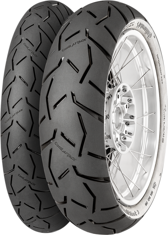 Continental - Tire - ContiTrailAttack 3 - Front - 120/70ZR19 - 60W - ContiTrailAttack 3 Tire  Front - 2445350000