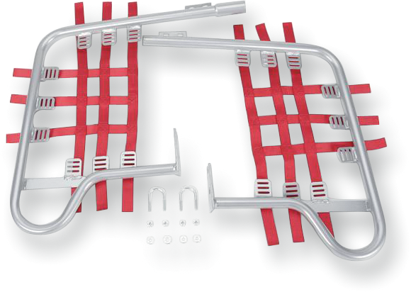 Dg Performance - Nerf Bars - TRX400EX - Silver/Red - Steel Nerf Bars - 54-2115