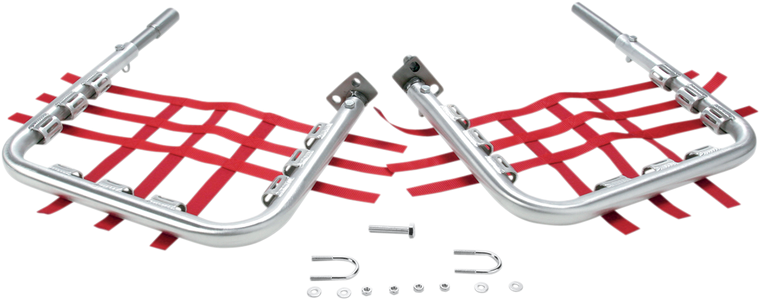 Dg Performance - Nerf Bars - TRX250X - Natural/Red - Alloy Nerf Bars - 60-2110
