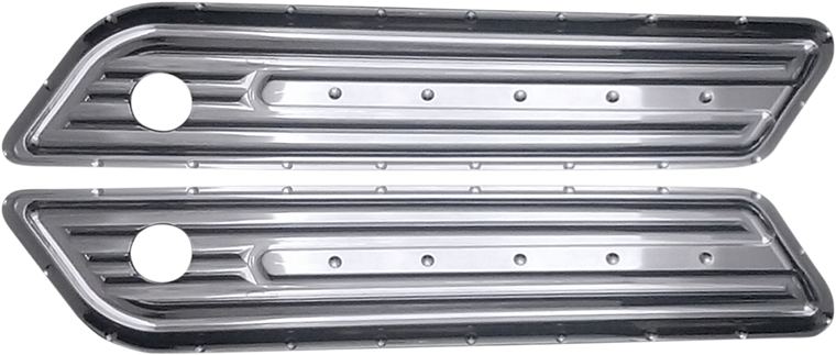 Covingtons - Saddlebag Hinge Cover - Dimpled - Chrome - Saddlebag Hinge Covers - C1010-C