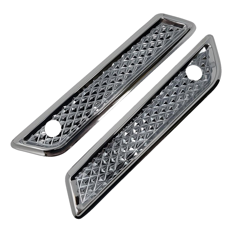 Covingtons - Saddlebag Hinge Cover - Diamondback - Chrome - Saddlebag Hinge Covers - C3010-C