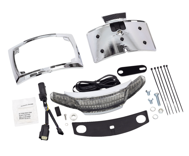 Ciro - Taillight/License Plate Frame - Chrome - Smoke Lens - Latitude Tail Light & License Plate Mount with Lightstrike Technology - 40254