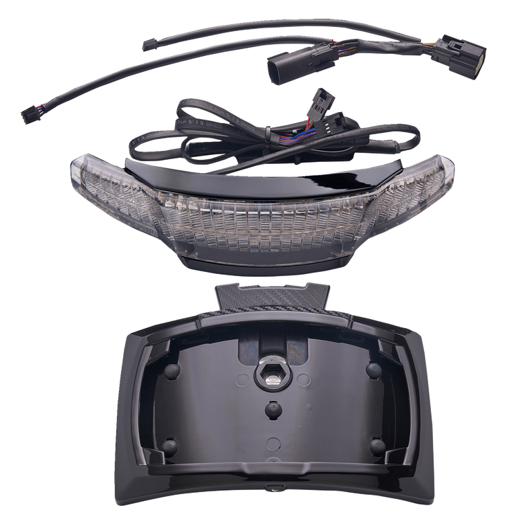 Ciro - Taillight/License Plate Holder - Light Smoke Lens - Black - Latitude Tail Light & License Plate Mount with Lightstrike - 40354