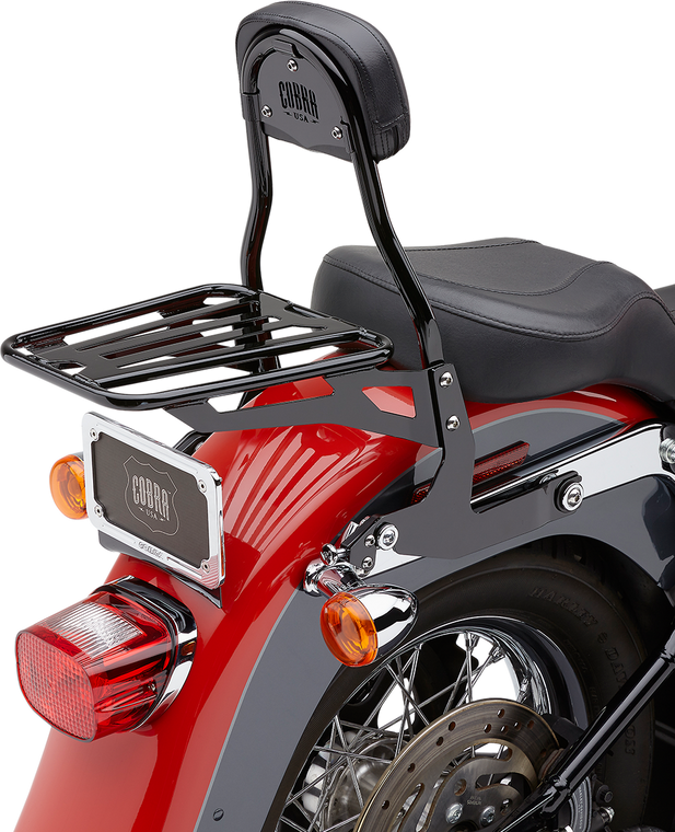 Cobra - Backrest Kit - 14" - Black - Softail - Detachable Backrest Kit - 602-2001B