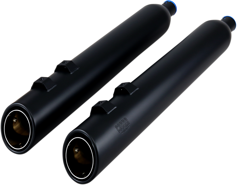 Cobra - 909 Uppercut Mufflers for '95-'16 FL - Black - 909 Uppercut Slip-On Mufflers - 6268RB Cobra - 909 Uppercut Mufflers for '95-'16 FL - Black - 909 Uppercut Slip-On Mufflers - 6268RB