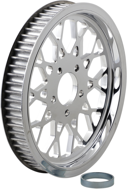 Belt Drives Ltd. - 1.50" Pulley - Mesh - 65 Tooth - Polished 1-1/2" Rear Belt Pulley - RPMS-65