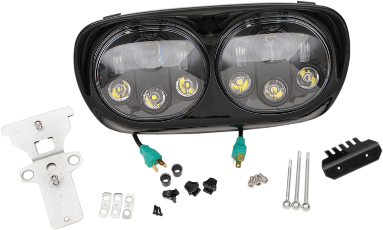 Headwinds - 5.75" Headlight Assembly - 99-13 FLTR - Black - Dual LED Assembly Headlight - 8-9552-02BA