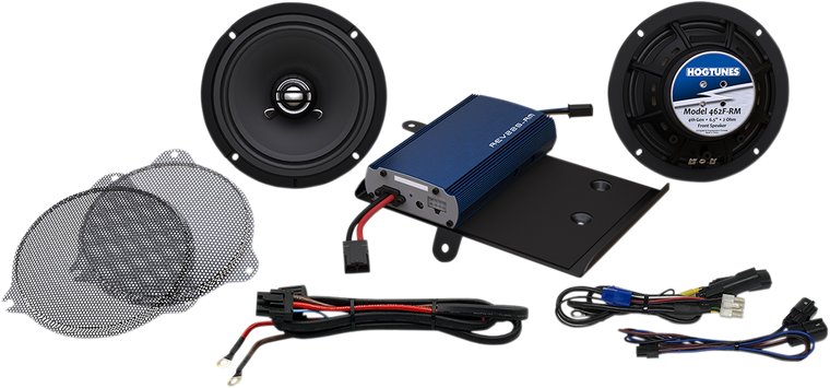 Hogtunes - Front Speaker Kit - 225-Watt Amp - 225-Watt Amp/ 6-1/2" Front Speaker Kit - G4 SG KIT-RM