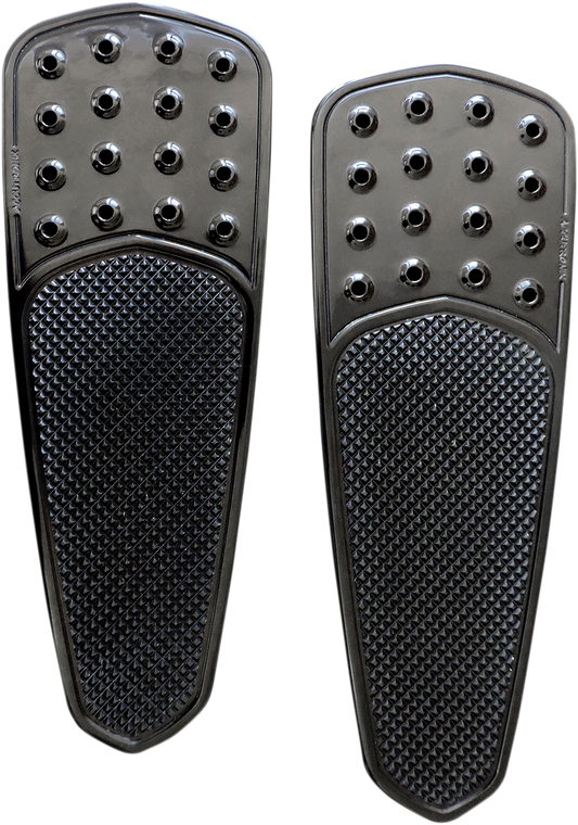 Accutronix - Front Floorboards - Extended - Black - Knurled - Teardrop - FL - Front Floorboards - FBF01-KDTB