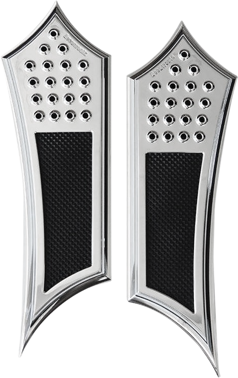 Accutronix - Front Floorboards - Chrome w/ Rubber Inserts - Front Floorboards - FBF01-DIC