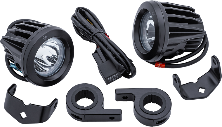 Ciro - Spotlight w/ Engine Guard Mount - Black - TAC-10 Light Cannons - 45019