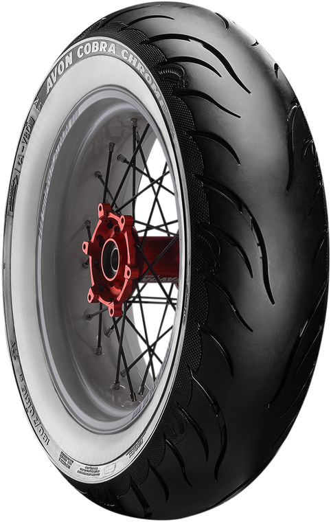 Avon - Tire - Cobra Chrome AV92 - Rear - 150/80R16 - Wide Whitewall - 71V - Cobra Chrome AV92 Tire  Rear - 638212
