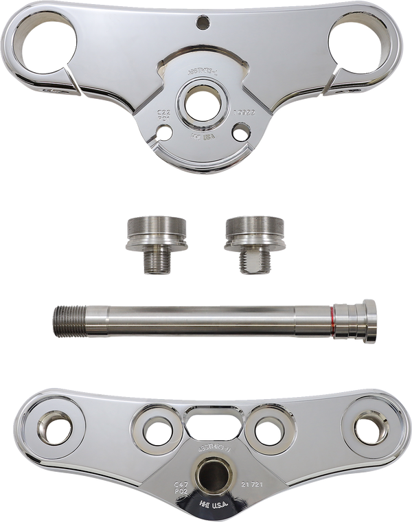 Hawg Halters - Triple Tree Kit - Chrome - 49 mm - 49 mm Triple Tree - 49WGCR3-ST18