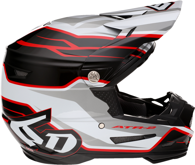 6d Helmets - ATR-2 Helmet - Phase - White/Red - Small - ATR-2 Phase Helmet - 13119