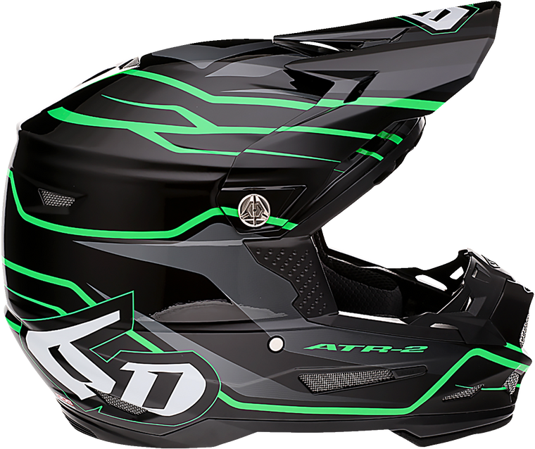 6d Helmets - ATR-2 Helmet - Phase - Black/Green - XS - ATR-2 Phase Helmet - 16407
