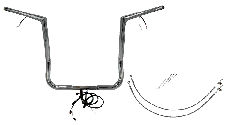 Fat Baggers Inc. - Handlebar Kit - Flat Top - 16" - Chrome - Plug & Play EZ Install 1-1/4" Flat Top Handlebar Kit - 701216