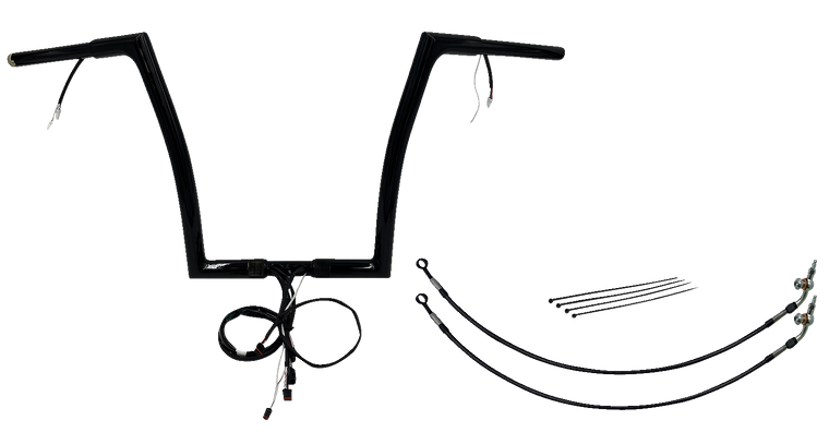 Fat Baggers Inc. - Handlebar Kit - Flat Top - 14" - Black - Plug & Play EZ Install 1-1/4" Flat Top Handlebar Kit - 702914-B
