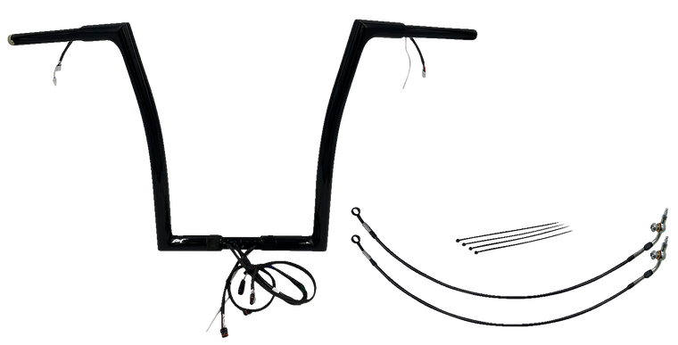 Fat Baggers Inc. - Handlebar Kit - Flat Top - 16" - Black - Plug & Play EZ Install 1-1/4" Flat Top Handlebar Kit - 702916-B