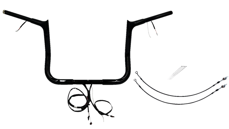Fat Baggers Inc. - Handlebar Kit - Pointed Top - 12" - Black - Plug & Play EZ Install 1-1/4" Pointed Top Handlebar Kit - 901212-B