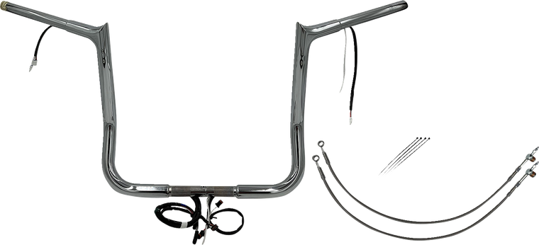 Fat Baggers Inc. - Handlebar Kit - Pointed Top - 14" - Chrome - Plug & Play EZ Install 1-1/4" Pointed Top Handlebar Kit - 902214