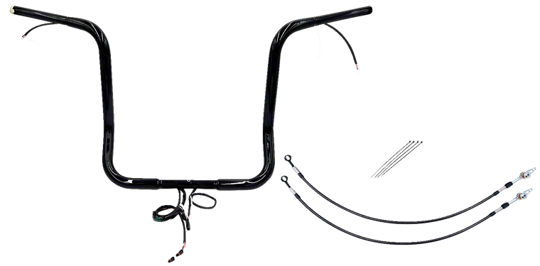 Fat Baggers Inc. - Handlebar Kit - Pointed Top - 16" - Black - Plug & Play EZ Install 1-1/4" Pointed Top Handlebar Kit - 902216-B