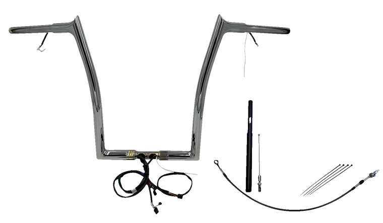 Fat Baggers Inc. - Handlebar Kit - Pointed Top - 16" - Chrome - Plug & Play EZ Install 1-1/4" Pointed Top Handlebar Kit - 912916