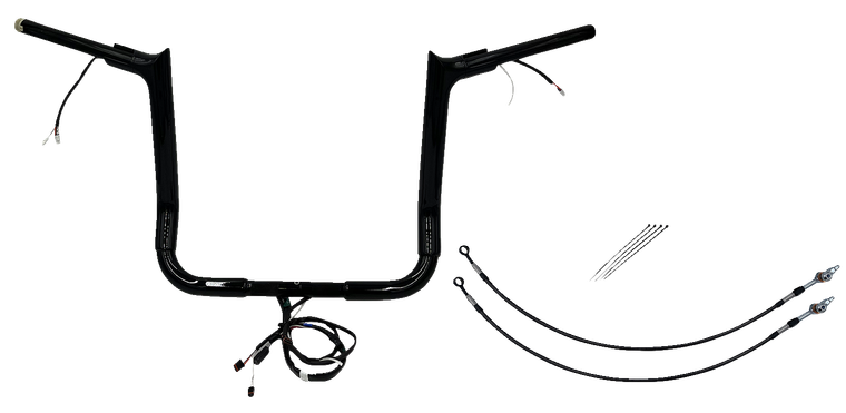 Fat Baggers Inc. - Handlebar Kit - Pointed Top - 14" - Black - Plug & Play EZ Install 1-1/2" Pointed Top Handlebar Kit - 801214-B