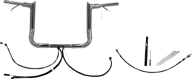 Fat Baggers Inc. - Handlebar Kit - Pointed Top - 12" - Chrome - Plug & Play EZ Install 1-1/2" Pointed Top Handlebar Kit - 812012