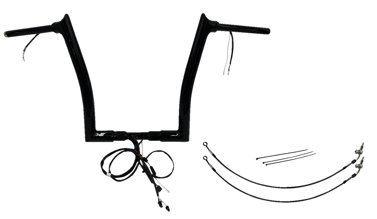 Fat Baggers Inc. - Handlebar Kit - Pointed Top - 14" - Black - Plug & Play EZ Install 1-1/2" Pointed Top Handlebar Kit - 802314-B
