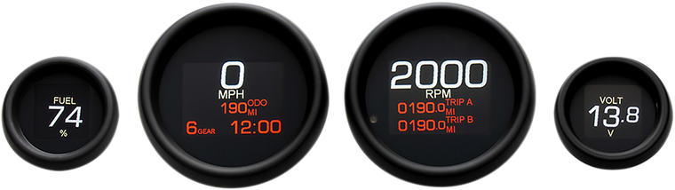 Dakota Digital - MLX 4-Gauge Instrument Kit - Black Bezel - Four-Gauge MLX Series Kit - MLX-8496-K