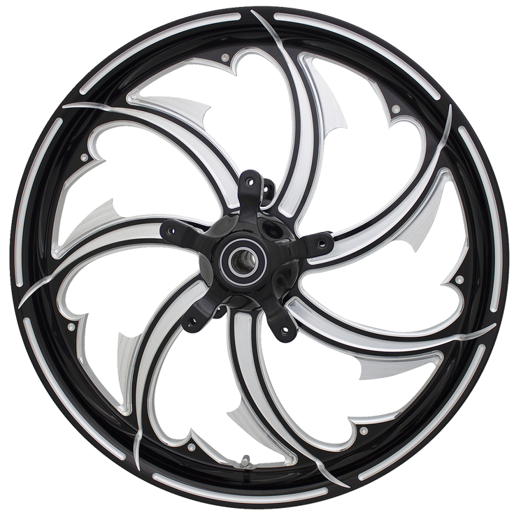 Coastal Moto - Front Wheel - Fury - Dual Disc/ABS - Black Cut - 23"x3.75" - FL - Fury Moto Forged Aluminum Wheel - FRY-233-BC-ABST