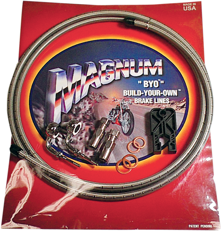 Magnum - Brake Line Kit - Single Disc - 7/16"-90° - 6' - Stainless Steel - BYO Build-Your-Own DOT Brake Line Kit - 396790A