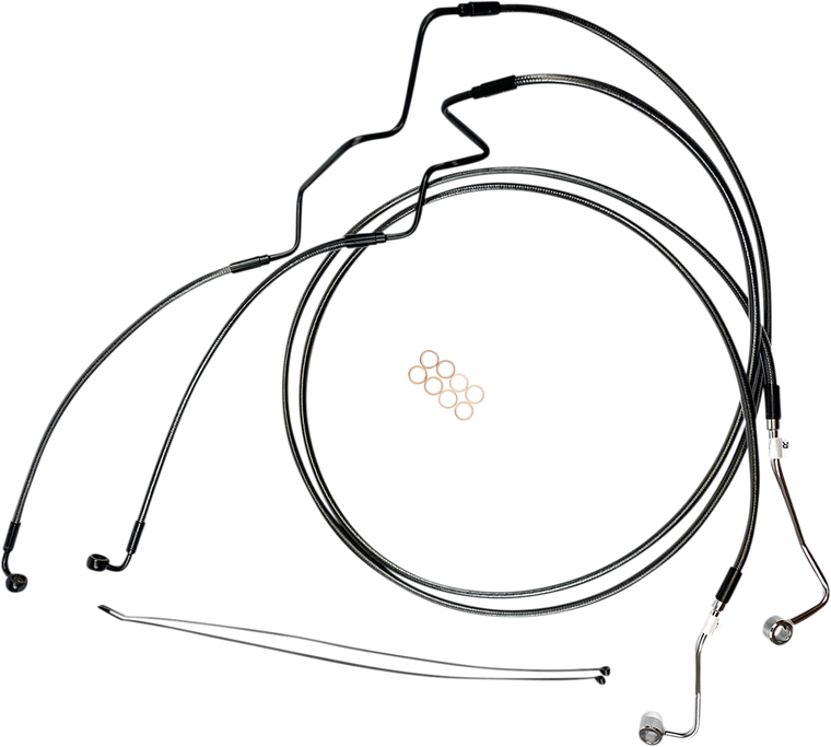 Magnum - Brake Line - +2" - Black Pearl - Designer Series DOT Extended ABS Touring Lower Brake Line Kit - AS470162
