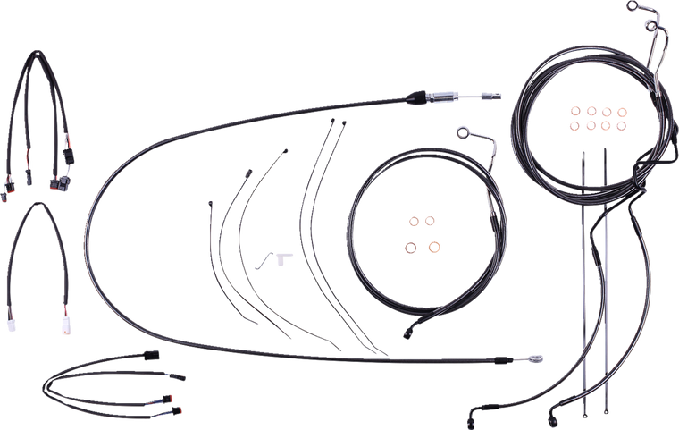 Magnum - Control Cable Kit - Black Pearl - Black Pearl Designer Handlebar Installation Kit - 4871202