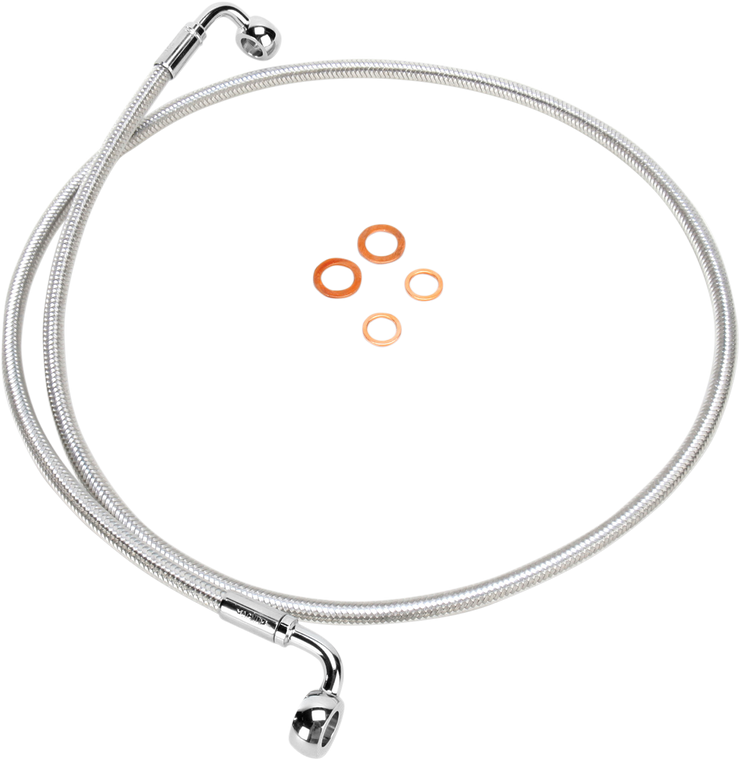 Magnum - Brake Line - 90/90° - 50" - Sterling Chromite II - E-Z Align DOT Braided Single Disc Front Brake Line - 36250SW
