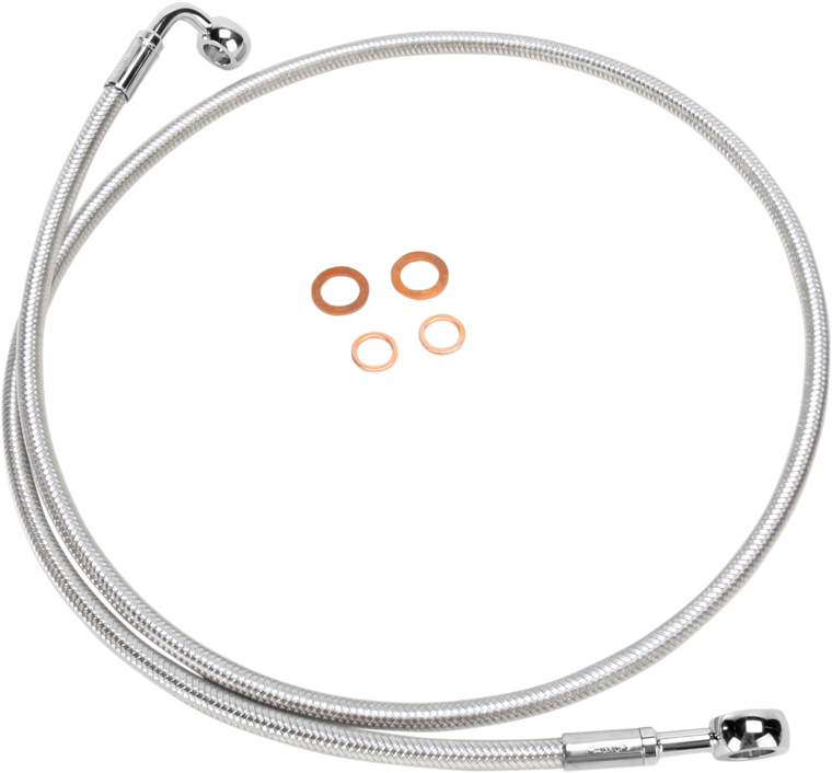 Magnum - Brake Line - 180/90° - 43" - Sterling Chromite II - E-Z Align DOT Braided Single Disc Front Brake Line - 36443SW