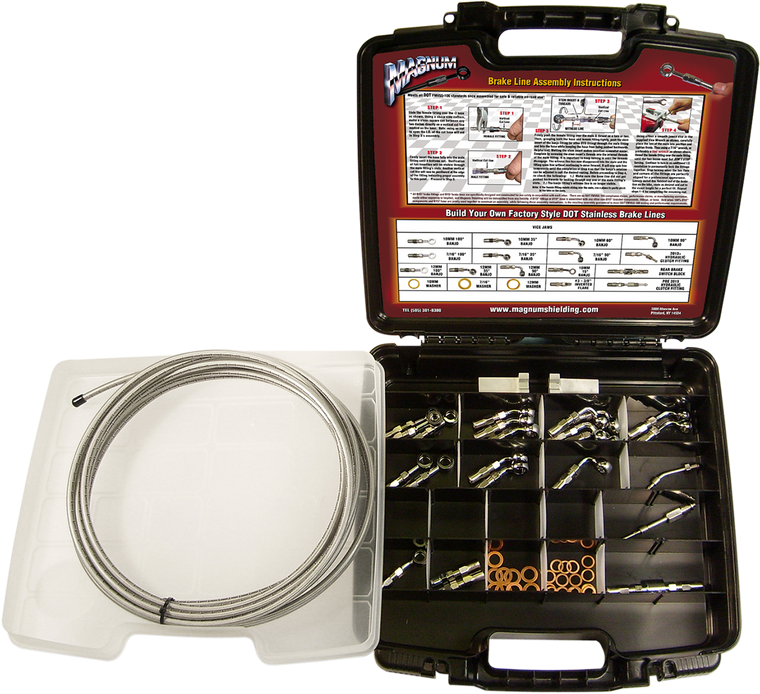 Magnum - Build Your Own Brake Kit - Deluxe - Chrome - BYO Build-Your-Own DOT Brake Line Deluxe Kit - 399001