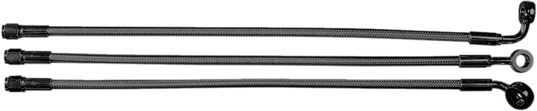 Magnum - Brake Line - 10 mm/35° - 27" - Black Pearl - Alternate Length Designer Series Braided Non-ABS Front Upper Brake Line Kit - 47127 Magnum - Brake Line - 10 mm/35° - 27" - Black Pearl - Alternate Length Designer Series Braided Non-ABS Front Upper Brake Line Kit - 47127