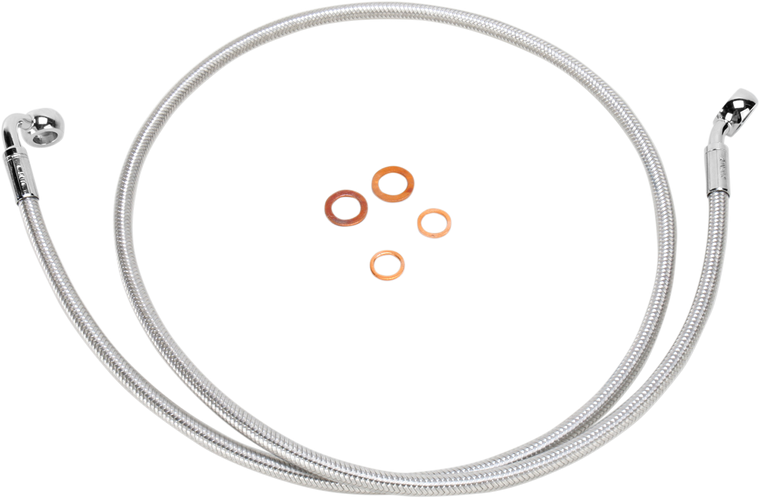 Magnum - Brake Line - 35/90° - 43" - Sterling Chromite II - E-Z Align DOT Braided Single Disc Front Brake Line - 36143SW