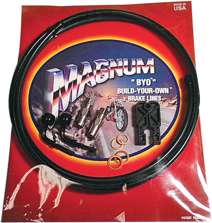 Magnum - Brake Line Kit - Single Disc - 10mm-90° - 6' - Black Stainless Steel - BYO Build-Your-Own DOT Brake Line Kit - 496190A