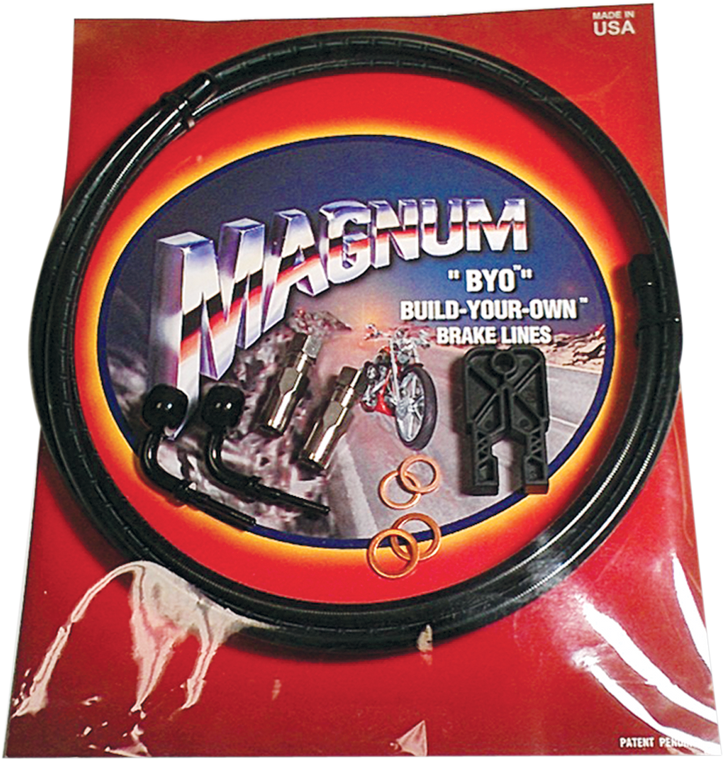 Magnum - Brake Line Kit - Single Disc - 7/16"-90° - 6' - Black Stainless Steel - BYO Build-Your-Own DOT Brake Line Kit - 496790A