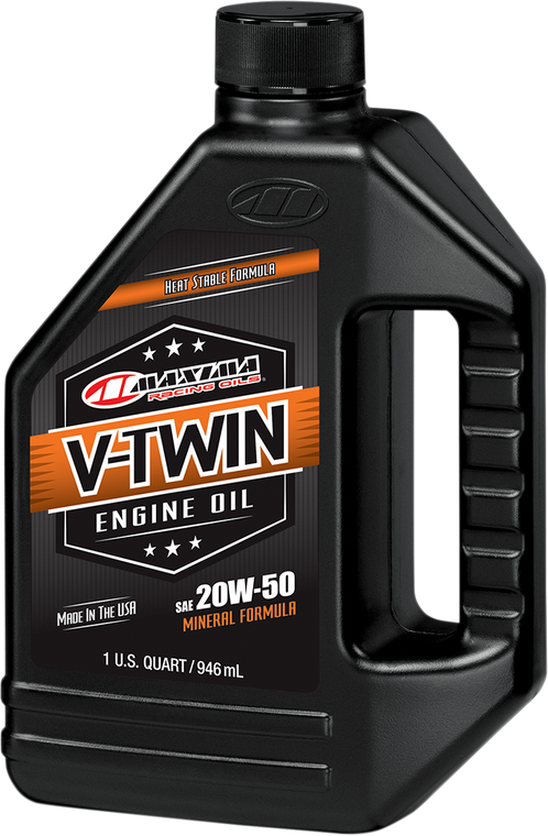 Maxima Racing Oil - V-Twin Oil - 20W-50 - 1 U.S. quart - V-Twin Mineral Engine Oil - 30-06901