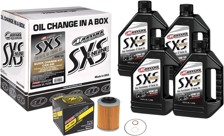 Maxima Racing Oil - SXS Synthetic Oil Change Kit - Can-Am - 10W-50 - SXS/UTV Synthetic Quick Oil Change Kit - 90-219013-CA