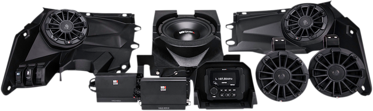 Mb Quart - 800W Audio System - 4 Speakers 2 Amplifiers - Can-Am - Model-Tuned Stage 5 Amplified Audio System - MBQX-STG5-1 Mb Quart - 800W Audio System - 4 Speakers 2 Amplifiers - Can-Am - Model-Tuned Stage 5 Amplified Audio System - MBQX-STG5-1
