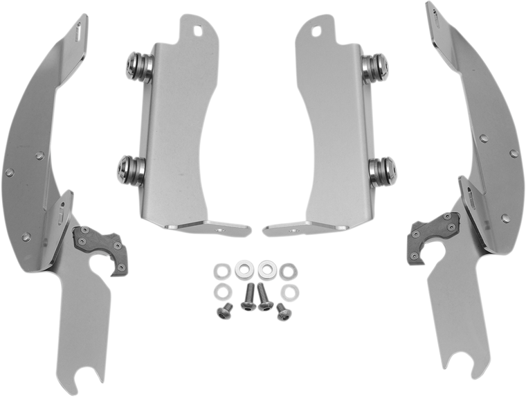 Memphis Shades - Batwing Trigger Lock Mounting Kit - VN 1700 - Polished - Fats/Slim Windshield Trigger-Lock Complete Mount Kit - MEK1935