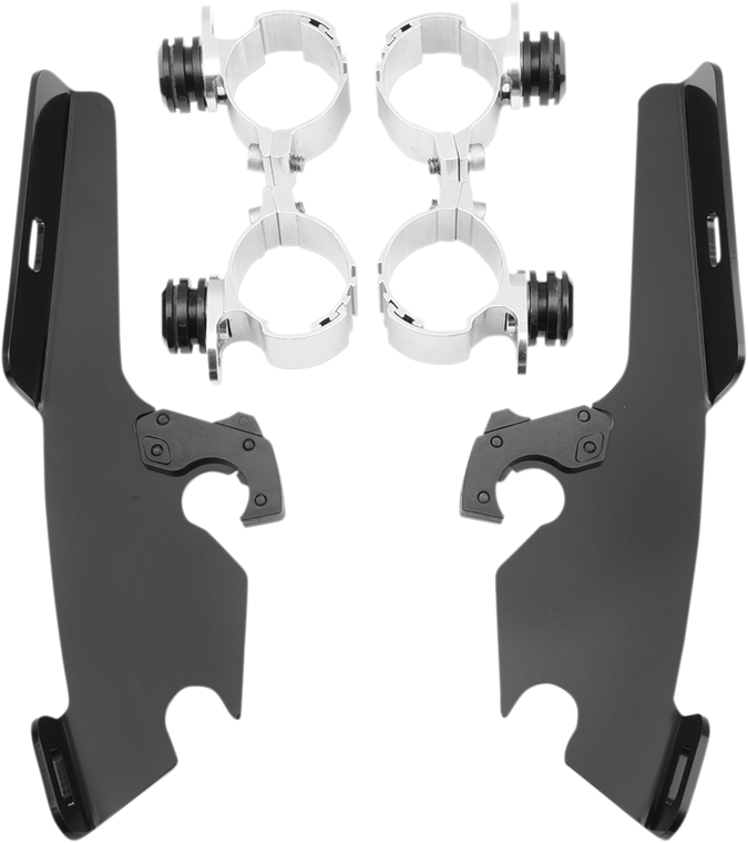 Memphis Shades - Fats/Slim Trigger Lock Mounting Kit - Sabre/Stateline - Black - Fats/Slim Windshield Trigger-Lock Complete Mount Kit - MEB1943
