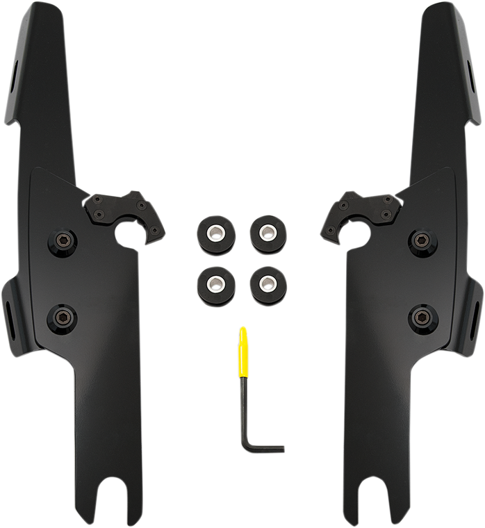 Memphis Shades - Fats/Slim Mounting Kit - Black - FLRT - Fats/Slim Windshield  Trigger-Lock Complete Mount Kit - MEB2017
